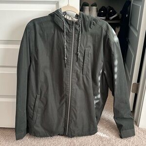 Men's Forest Green Hooded Rain Jacket